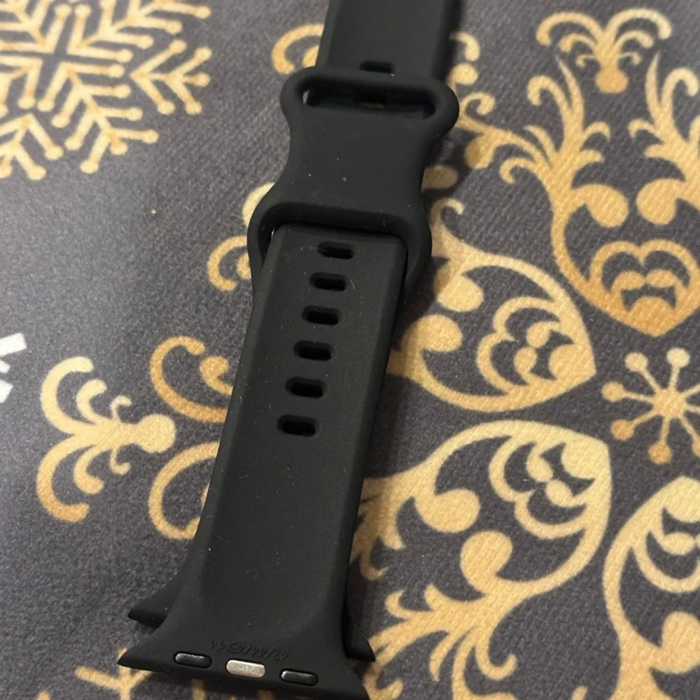Elegant Black and Gray Embossed Apple Watch Bands (set of 2)